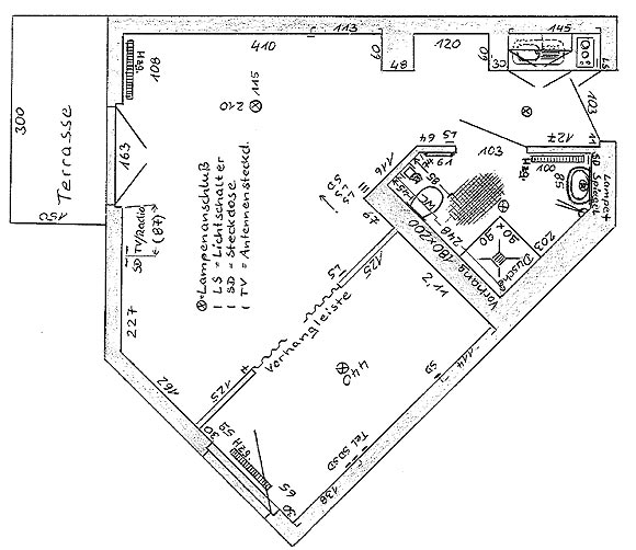 Grundriss einer Wohnung im Erdgeschoss in der Seniorenresidenz in Großziethen Grundriss einer Wohnung im Erdgeschoss in der Seniorenresidenz in Großziethen